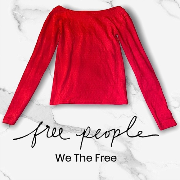 We The Free Boatneck Lightweight Red Top - Picture 5 of 12